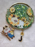 Farmer Teddy Chibi Kitty Pin from the Realm of Cats