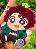 Tanjirou Kamado 2.5D Plush Doll - Close-up detail showing embroidered face and green haori