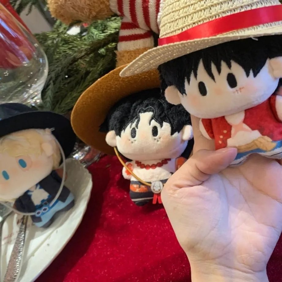 One Piece Luffy Ace Sabo Cotton Plush - 10cm image 5